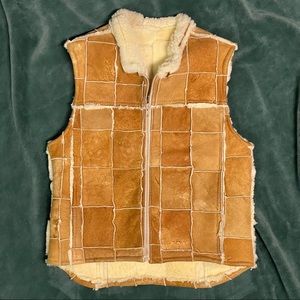 AWESOME Shearling Leather Suede Vest